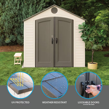 8-Ft X 12-Ft Resin Storage Shed (Floor Included)