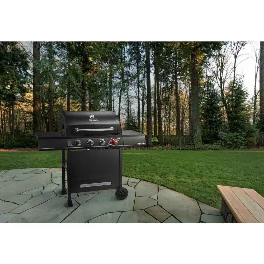 4-Burner Propane Gas Grill in Matte Black with Trivantage Multifunctional Cooking System