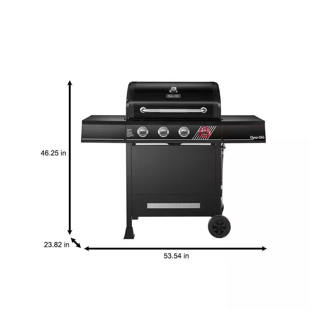 4-Burner Propane Gas Grill in Matte Black with Trivantage Multifunctional Cooking System