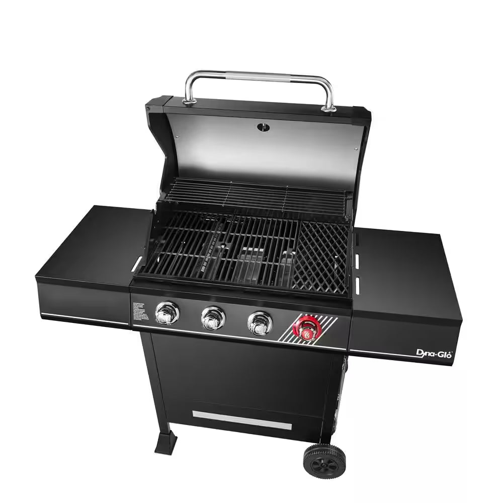 4-Burner Propane Gas Grill in Matte Black with Trivantage Multifunctional Cooking System